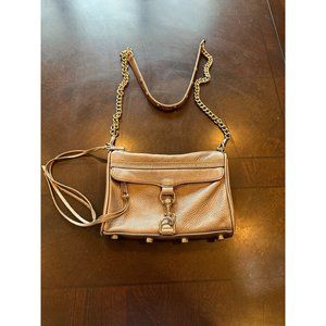 REBECCA MINKOFF Silver Pebble Leather Crossbody Bag